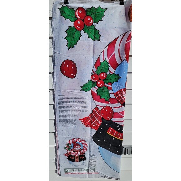 Lot of 4 Door Panels Daisy Kingdom Santa Wreath Snowman Homespun Fabric Sewing - Picture 7 of 10